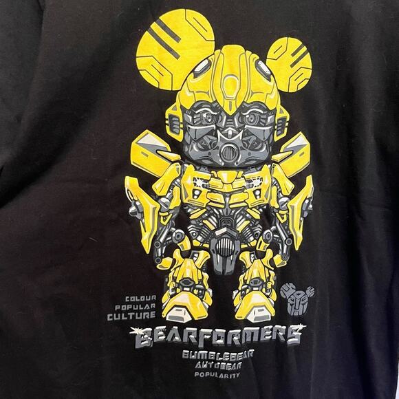 Taiwanese Typhoon Bearformers Tee L Bearbrick x Transformers Bumblebear Shirt - Picture 1 of 5